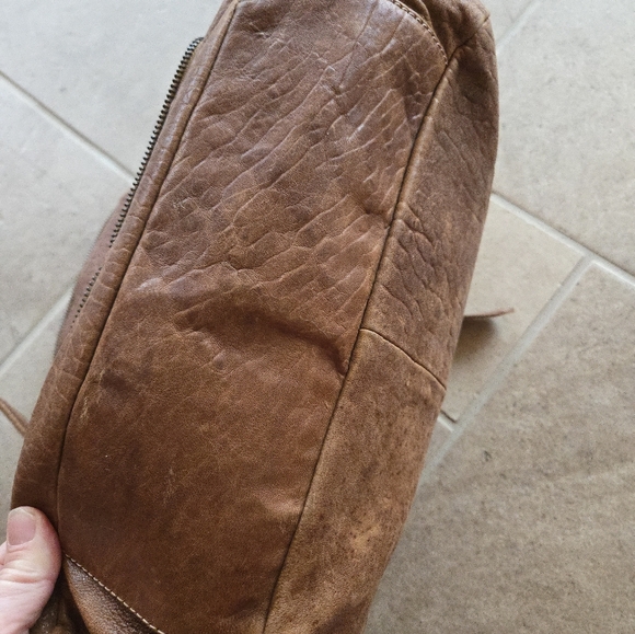 Sundance Italy Bag Brown Leather Brass Hardware Hobo Shoulder Tote Satchel Soft - Picture 7 of 16